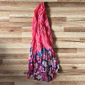 Floral & Pink Scarf | Gently Used, 100% Polyester